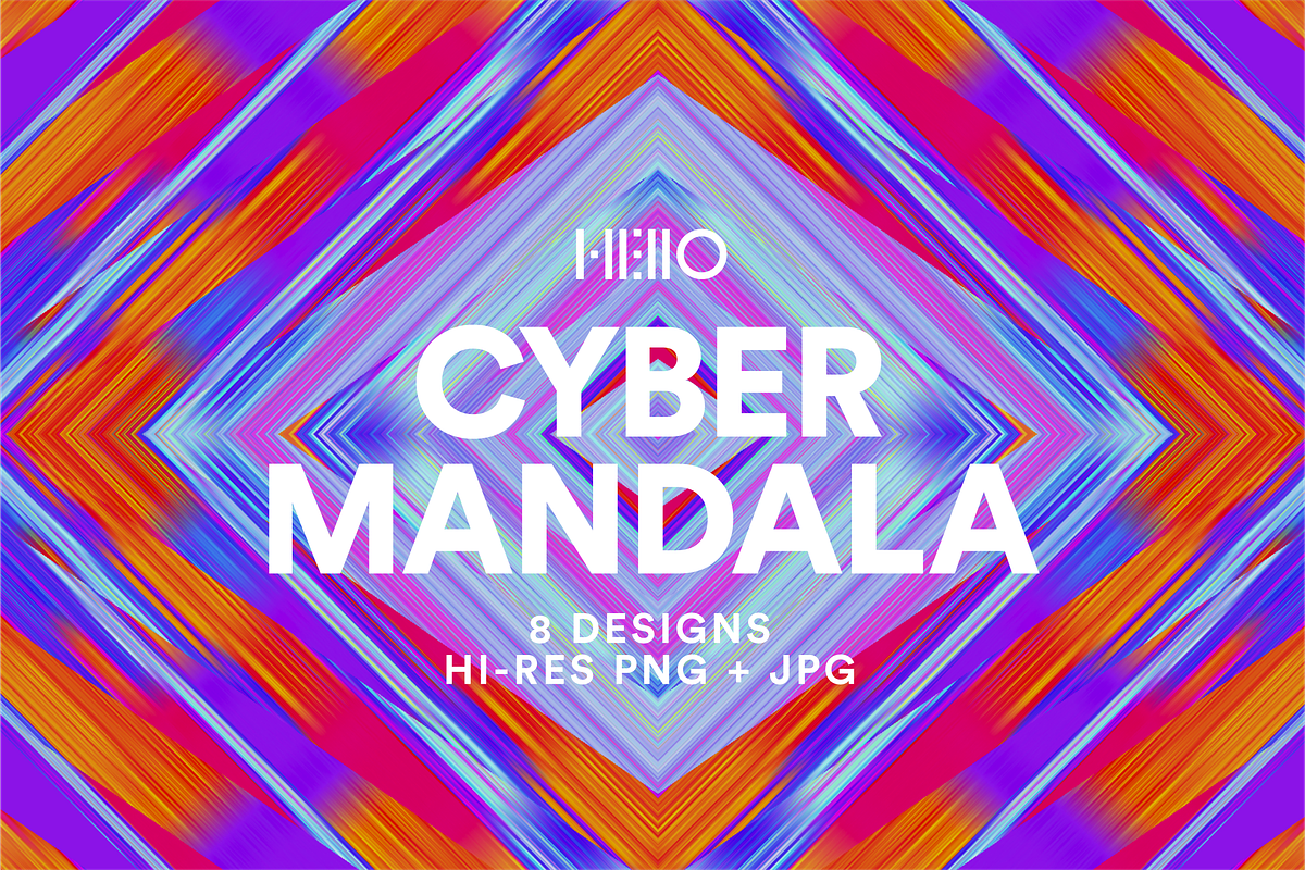 Cyber Mandala Digital Art Pack, a Texture Graphic by Hello Mart (Photo 1 of 7)