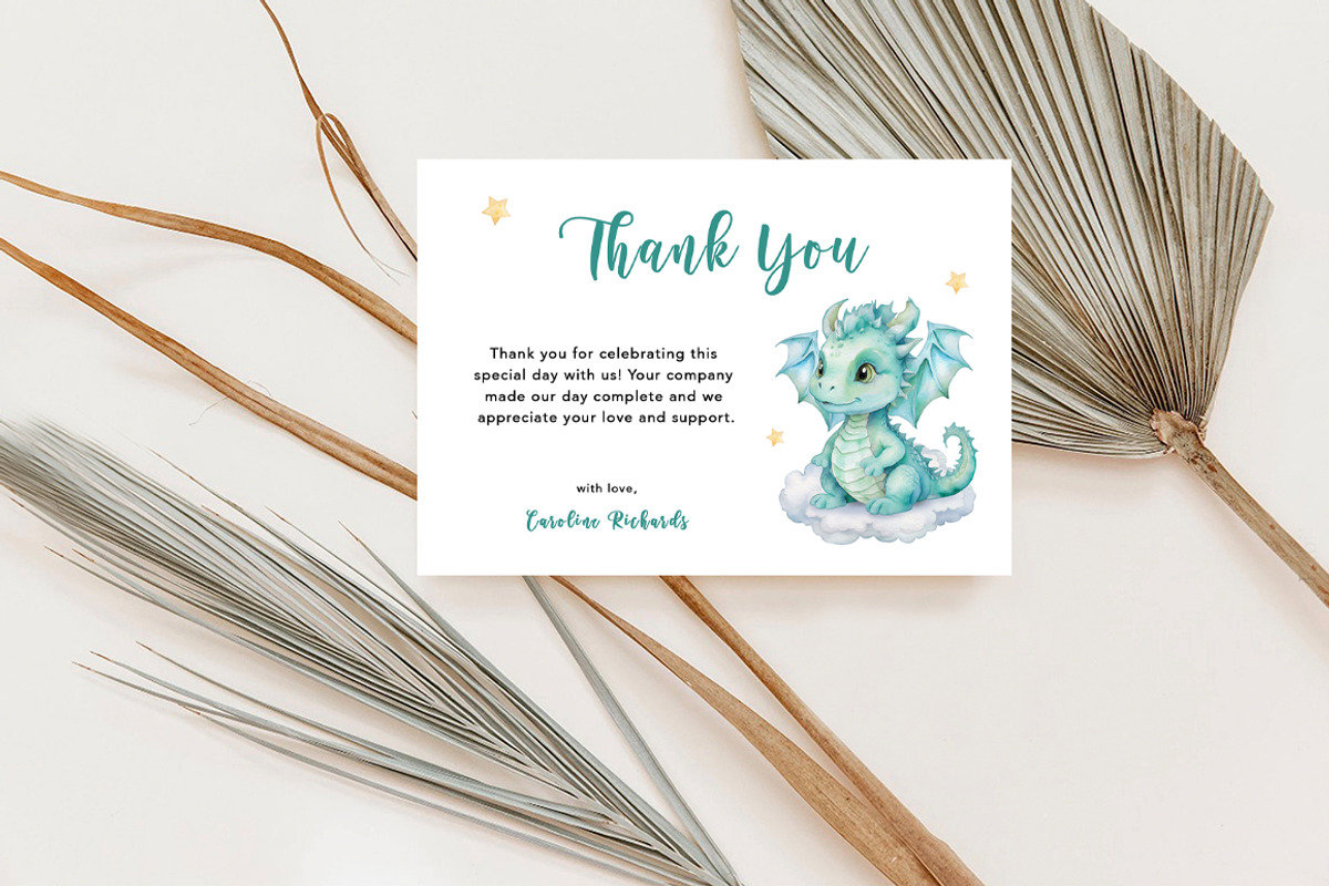 Little Dragon Baby Shower Bundle, an Invitation Template by SvetaArtStore (Photo 6 of 7)