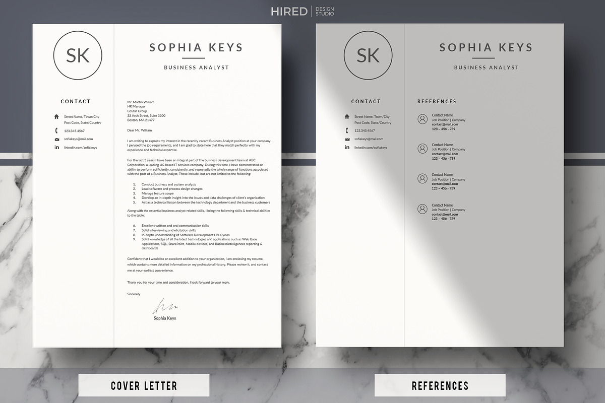 Minimalist CV Resume + Cover Letter, a Resume Template by HIRED Design Studio (Photo 4 of 10)