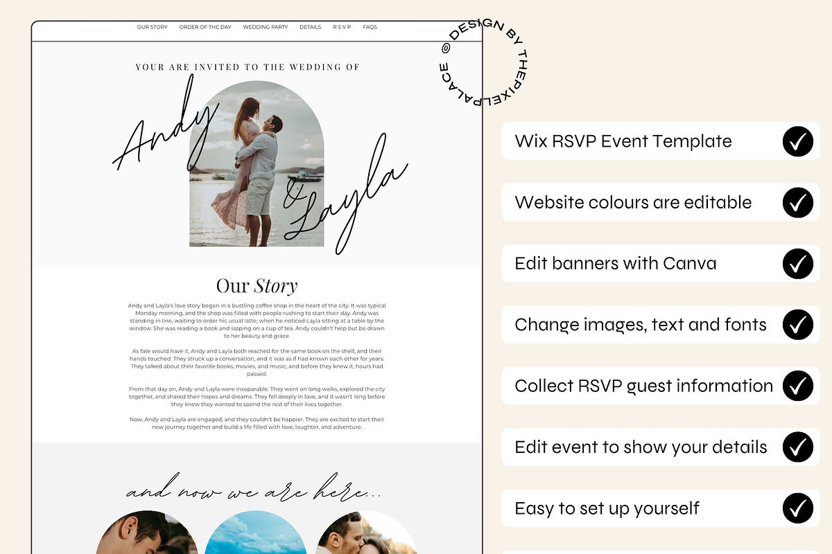 Wix RSVP Wedding Website Template, a Wix Template by The Pixel Palace (Photo 2 of 7)