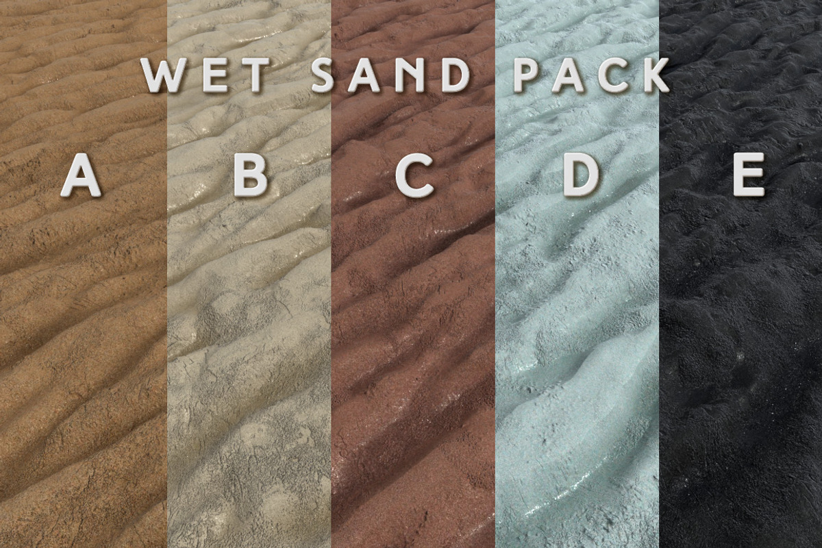 Wet Sand Pack (Tileable), a Textures & Material 3D Model by Fiat Lux (Photo 1 of 8)