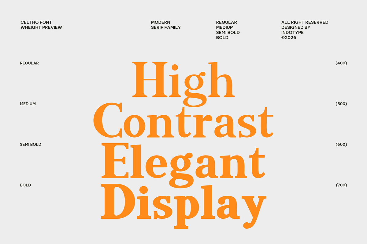 Celtho - Modern Serif Font Family, a Serif Font by Indotype Foundry (Photo 2 of 10)