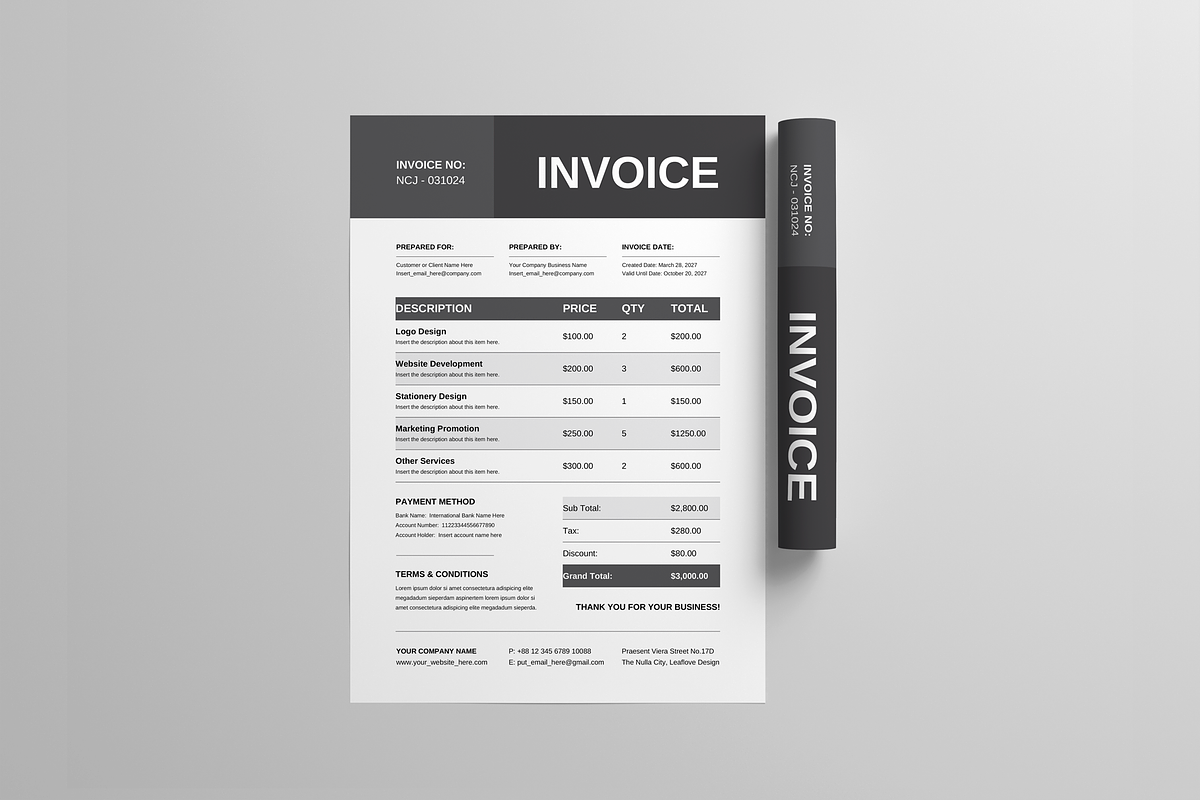 Invoice, a Stationery Template by Leaflove (Photo 4 of 5)