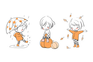 Cute girls. Hello autumn.
