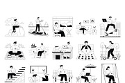 Remote Work Vector Illustrations AI, an Illustration by Vector Portal (Thumbnail 4 of 8)