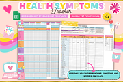 Health Symptoms Tracker Google Sheet, a Stationery Template by bellaROSEworkshop (Thumbnail 1 of 5)