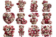 Whimsical Valentine Teddy Bear, an Illustration by DreamArtGraphic (Thumbnail 3 of 4)