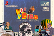 Retro Alphabet & Collage KIT FREE, an Object Graphic by Alexiva (Thumbnail 1 of 8)