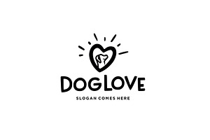 Dog Love and Pet Shop Logo Design