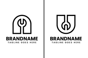 Letter A or U Wrench Logo, a Branding & Logo Template by Pray Art Design Studio
