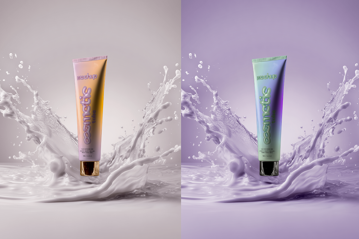 Cosmetic Tube Liquid Splash Mockup, a Packaging Mockup by The Rose Project (Photo 1 of 2)