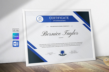 Certificate Template | Canva & Word, a Print Template by TelaTemplates