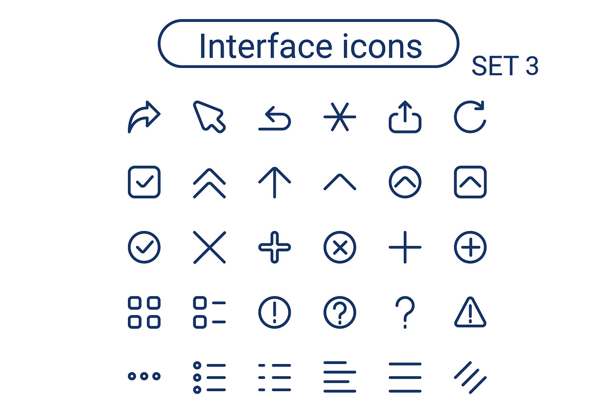 Simple small interface line icons., an Outline Icon by Dacian Galea (Photo 2 of 2)