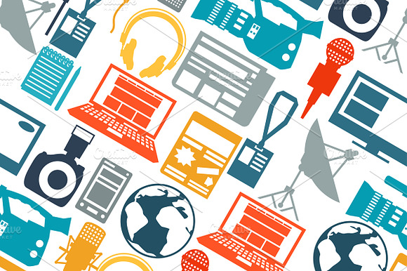 Backgrounds with journalism icons. preview 3