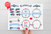 4th July Flowers & Wreaths Clipart, a Seasonal Illustration by MyClipArtStore (Thumbnail 3 of 6)