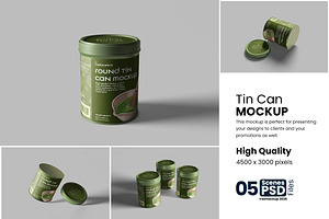 Tin Can Mockup For Branding