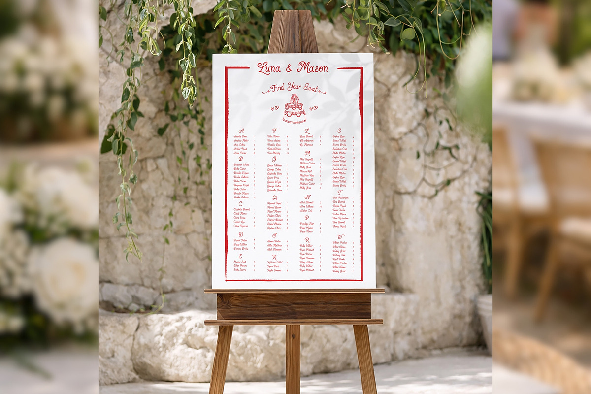 Alphabetical Seating Chart bd002, a Poster Template by TyphoonStudio (Photo 5 of 9)