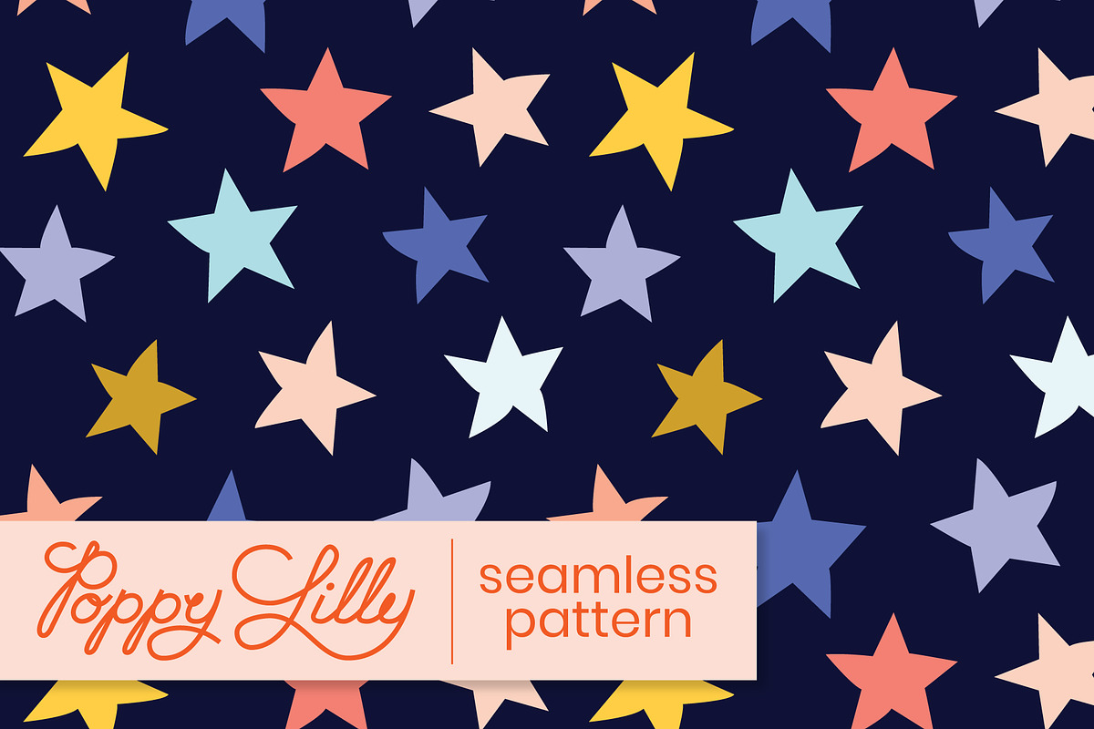 Starry Seamless Pattern, a Pattern Graphic by Poppy Lilly