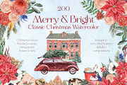 Merry & Bright Classic Christmas, a Seasonal Illustration by Catch the Dream Art (Thumbnail 1 of 16)