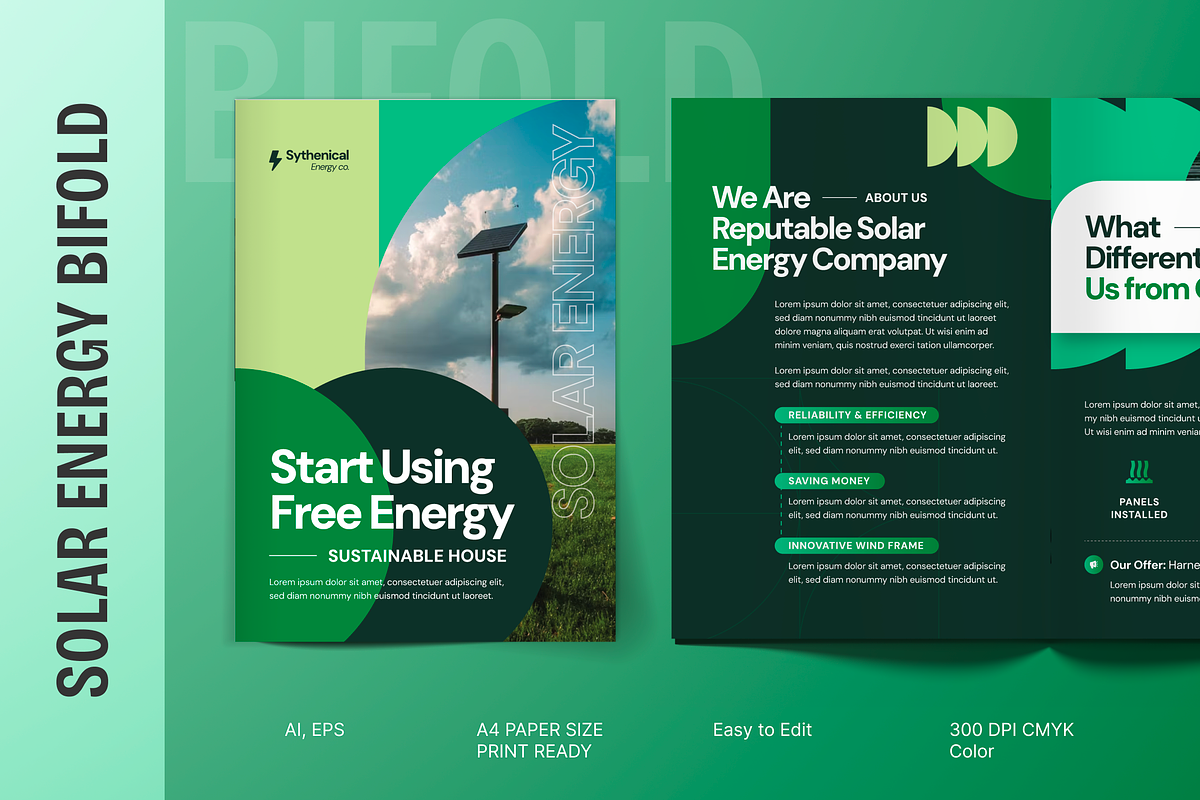 Solar Energy Bifold Brochure, a Brochure Template by MMPixelCraft (Photo 1 of 4)