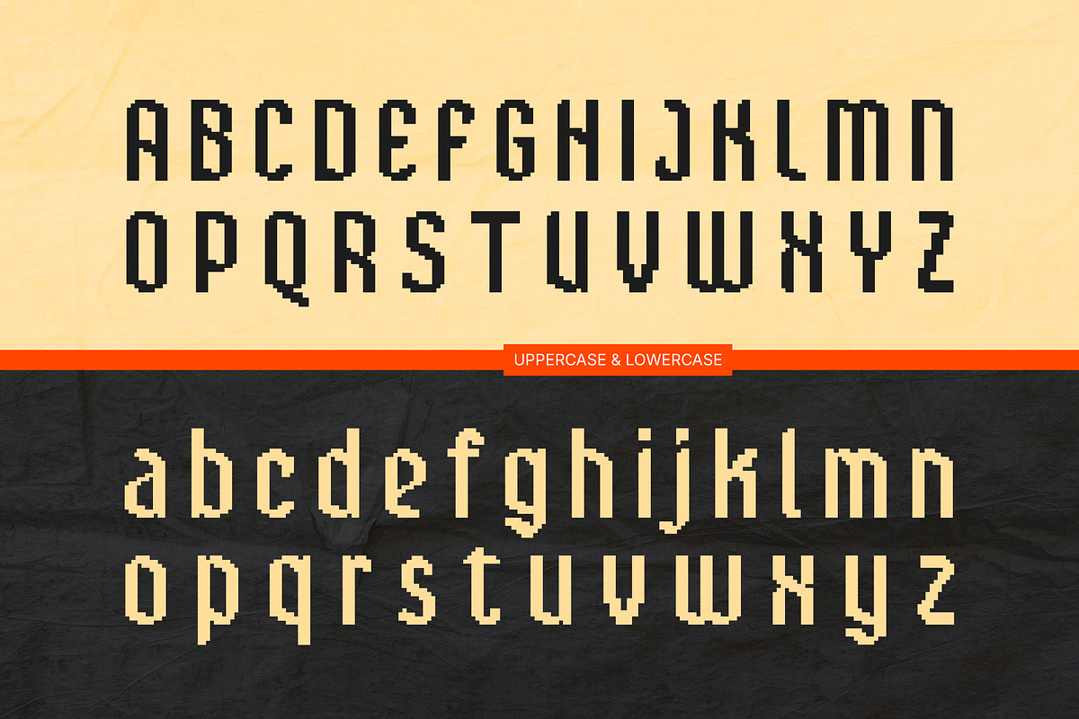 Brexamo - Pixelated Condensed Sans, a Sans Serif Font by Typia Nesia (Photo 2 of 16)