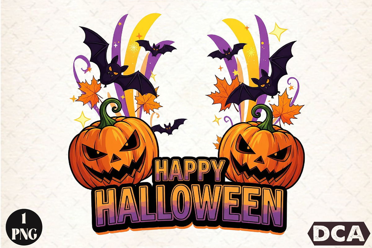 Happy Halloween PNG, an Illustration by DreamCafeArt (Photo 3 of 7)