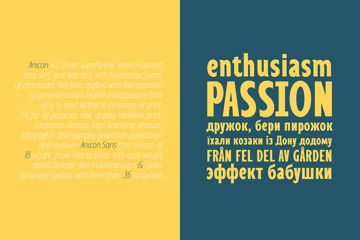 Anicon Black&Thin italic preview 3