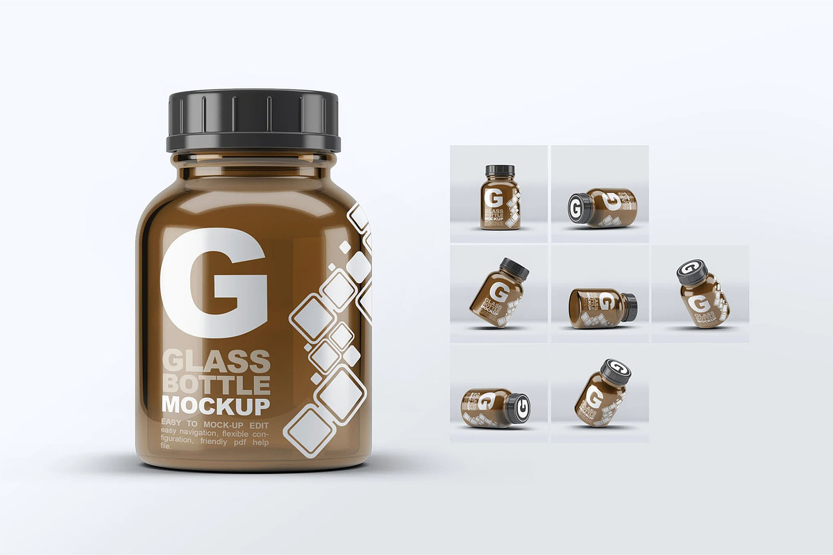 Pill Cosmetics Glass Bottle Mockup, an Advertising Mockup by Hubzway (Photo 8 of 9)