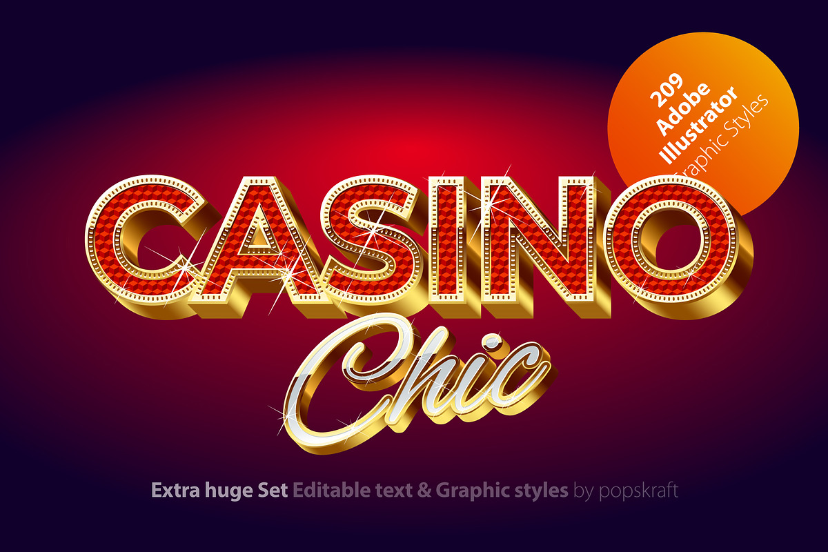 AI CS6 graphic styles Extragold, a Layer Style Add-On by popskraft (Photo 1 of 4)