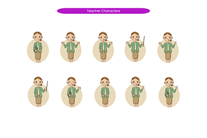 Teacher Characters, a Person Illustration by Creathub Studio