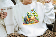Turtle With Flower, Summer Clipart, an Illustration by Sublimation Artist (Thumbnail 4 of 6)