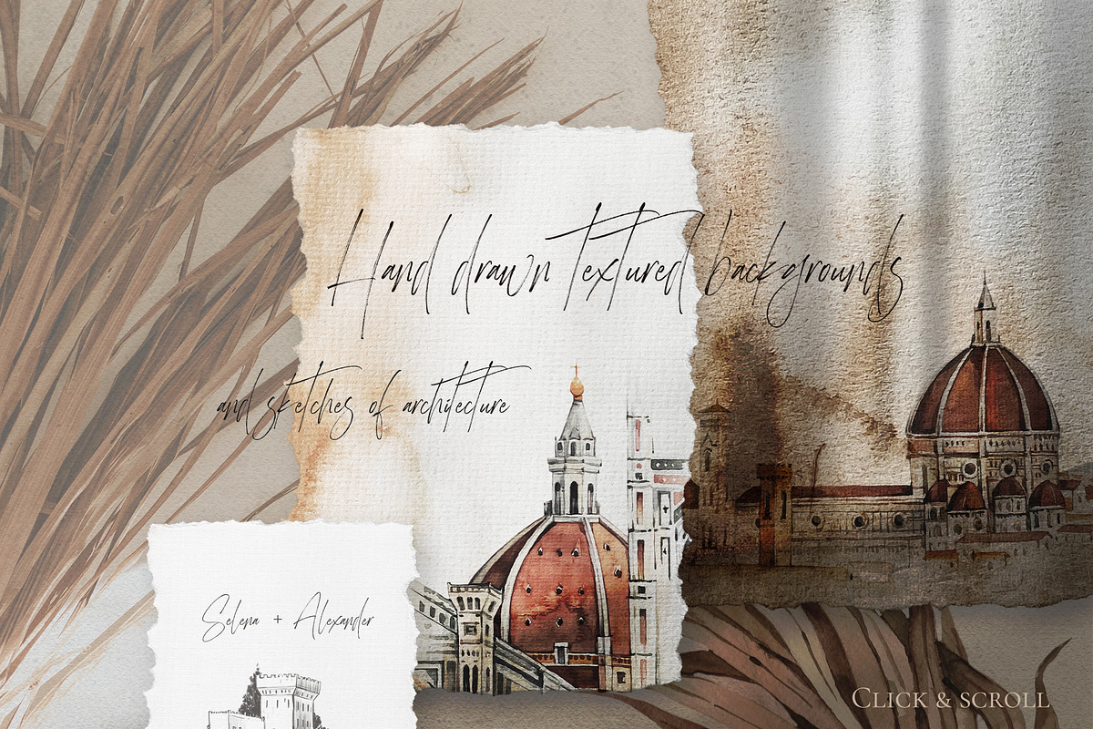 FLORENCE- Boho watercolor collection, a Texture Illustration by Natalia Tugova (Photo 8 of 12)