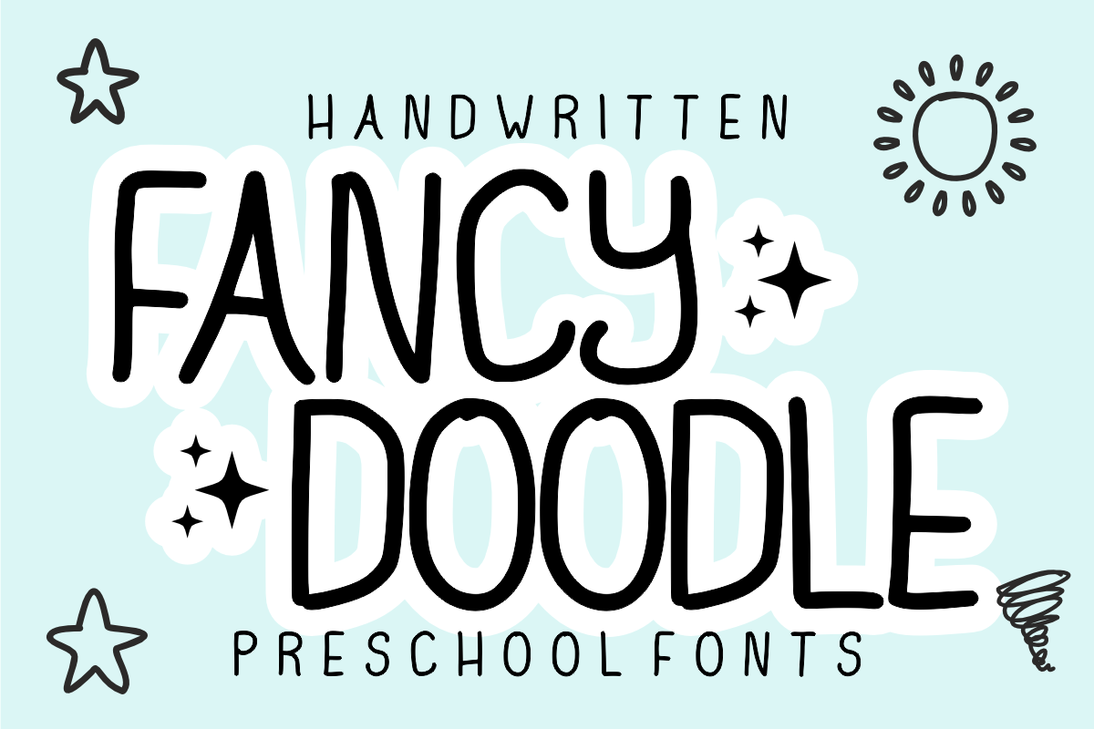 Fancy Doodle - Handwritten Font, a Handwritten Font by KiddoGlyphs Studio (Photo 1 of 4)