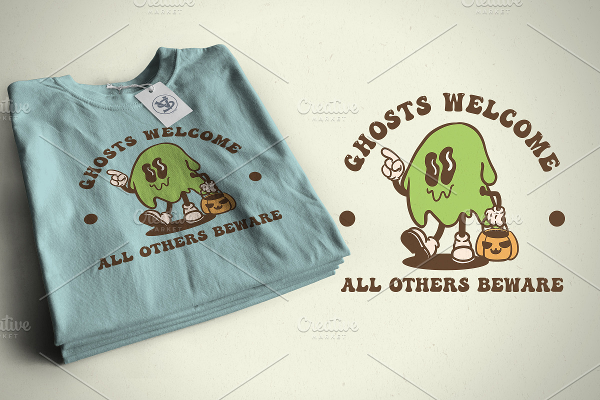 Halloween Slime Cartoon Vintage, an Illustration by vectstudio (Photo 3 of 5)