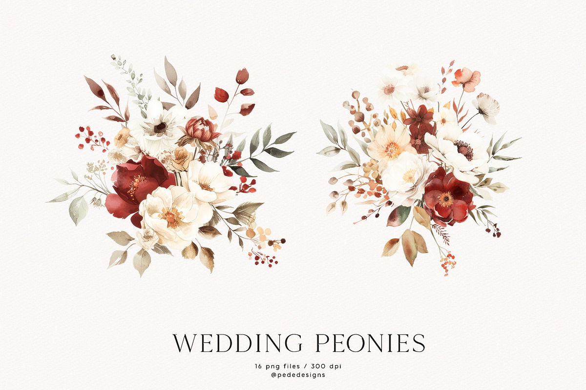 Wedding Peonies, a Decorative Illustration by PeDe Designs (Photo 10 of 10)