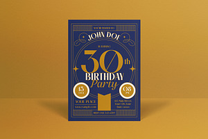 Art Deco 30th Birthday Invitation, an Invitation Template by graphicook