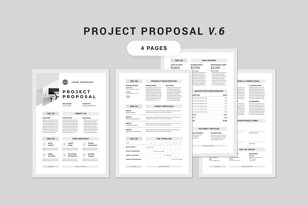 Proposal Bundle | MS Word & Indesign, a Stationery Template by Leaflove (Photo 7 of 16)