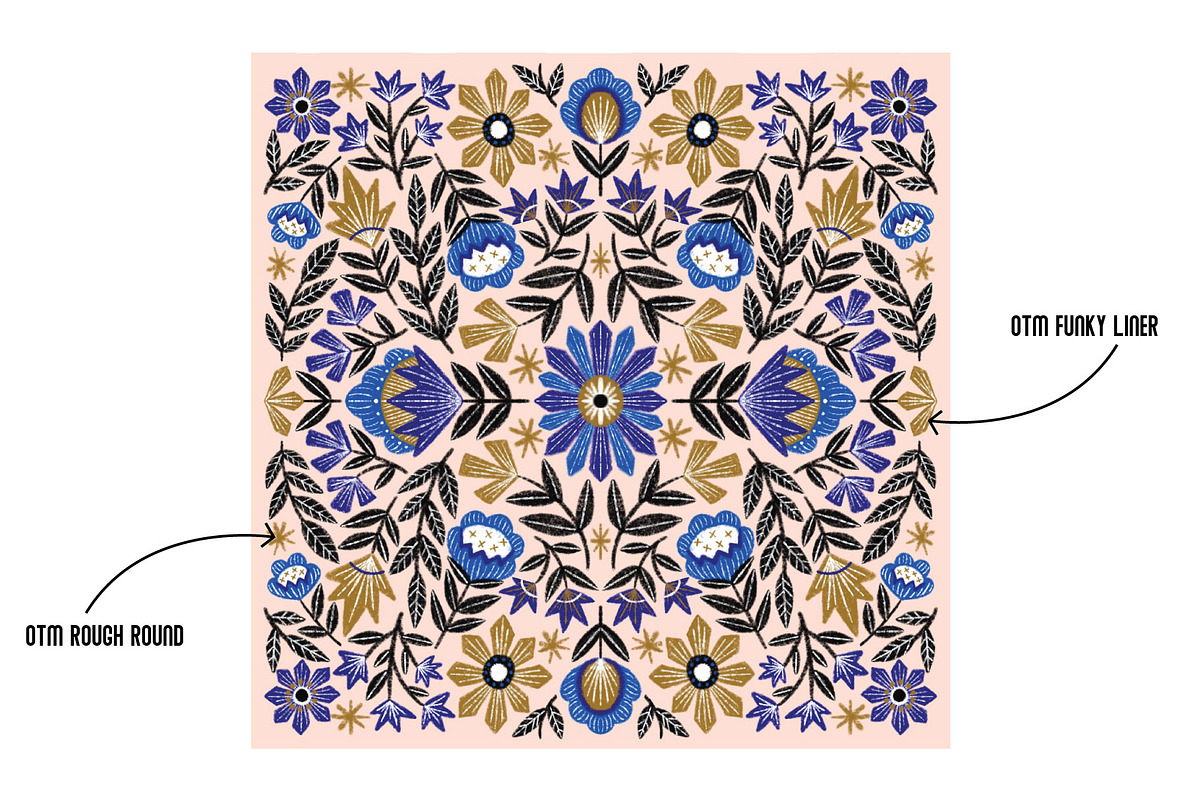 Folksy Textured Procreate Brushes preview 6