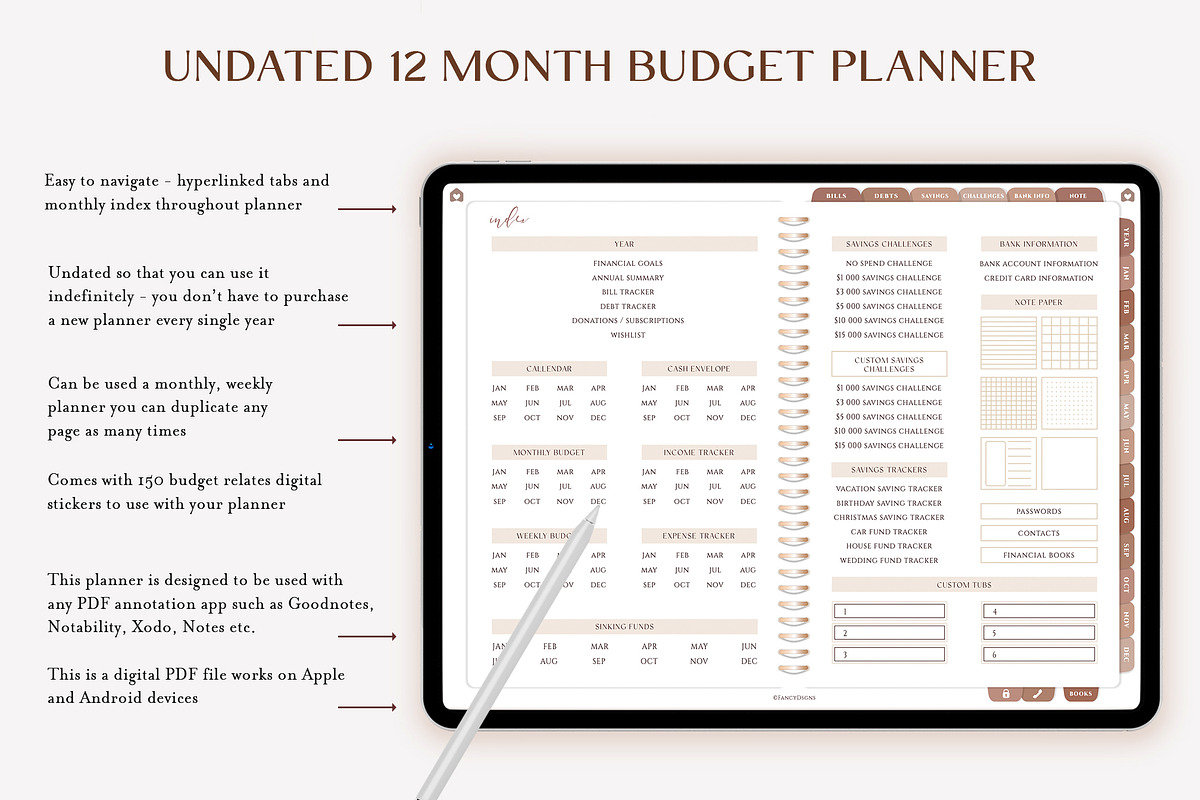 iPad Budget Planner Brown, a Presentation Template by SofiaDesign16 (Photo 2 of 10)