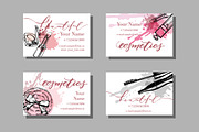 Templates  Makeup business card., a Business Card Template by Gulnara Khadeeva (Thumbnail 6 of 10)