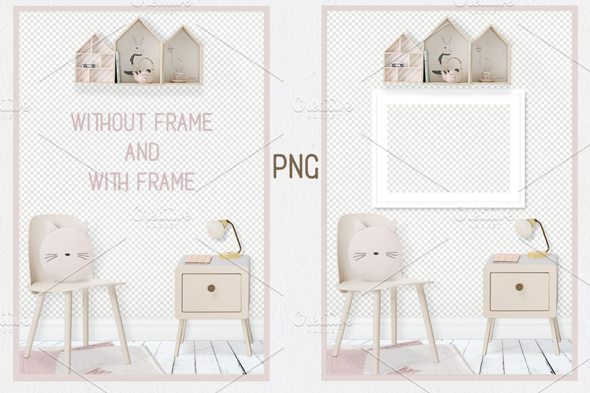 Kids Room Wall/Frame Mock Up 15, a Print Template by Whimsicality (Photo 4 of 6)