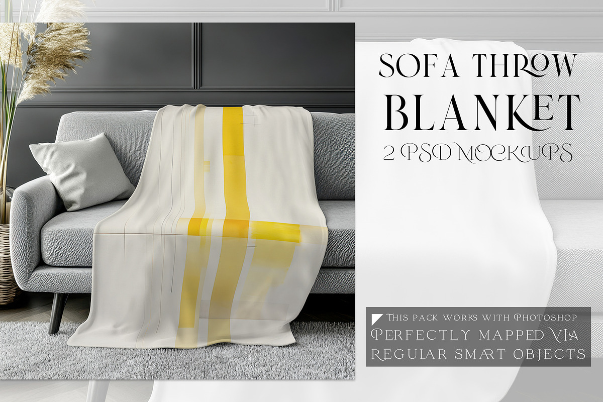 Throw Blanket Mockups, a Household Mockup by mock-ups (Photo 1 of 14)