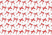 Red Ribbons, Bows & Hearts Pattern, an Illustration by Stellalunarts (Thumbnail 1 of 4)