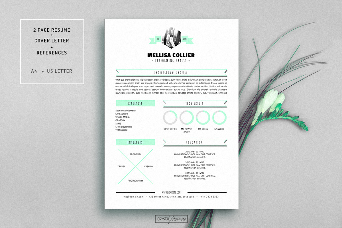 Resume CV Template for Word, a Resume Template by CrystalResumes (Photo 1 of 4)