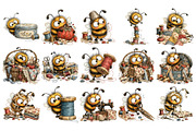 Whimsical Sewing Bees Clipart, a Decorative Illustration by Nicolle's Colorful Art (Thumbnail 4 of 6)