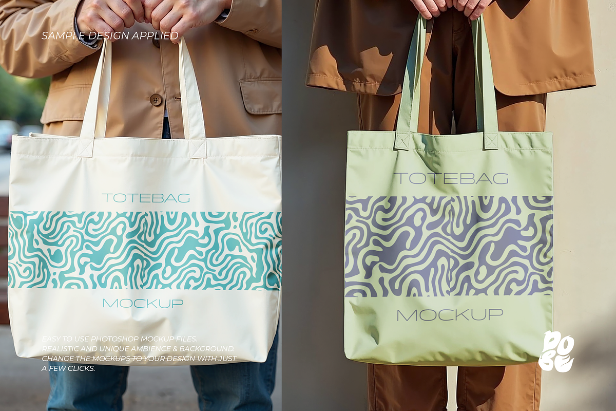 Totebag Street Mockup Set - Vol 2, a Merchandise Mockup by DOBE Studio (Photo 4 of 5)