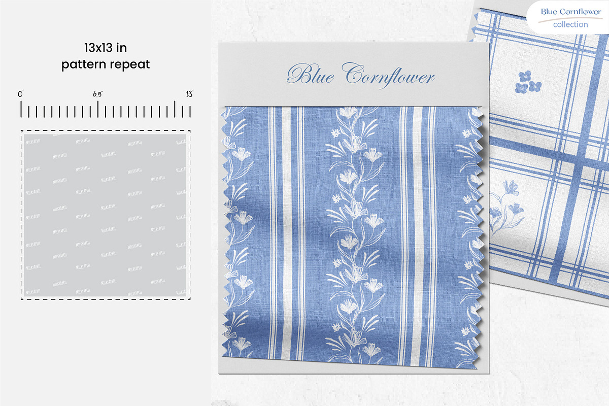 Blue Cornflower - Seamless Patterns, a Pattern Graphic by Milky April (Photo 5 of 6)