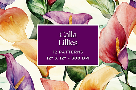 Calla Lilly Seamless Patterns