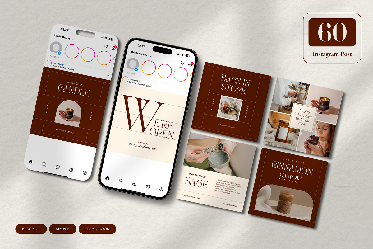 Instagram Template Candle for Canva, a Social Media Template by Branding Victory STD (Photo 5 of 10)