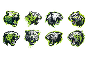 Leopard logo set. Green leopard, an Animal Illustration by Stock-Smart-Start